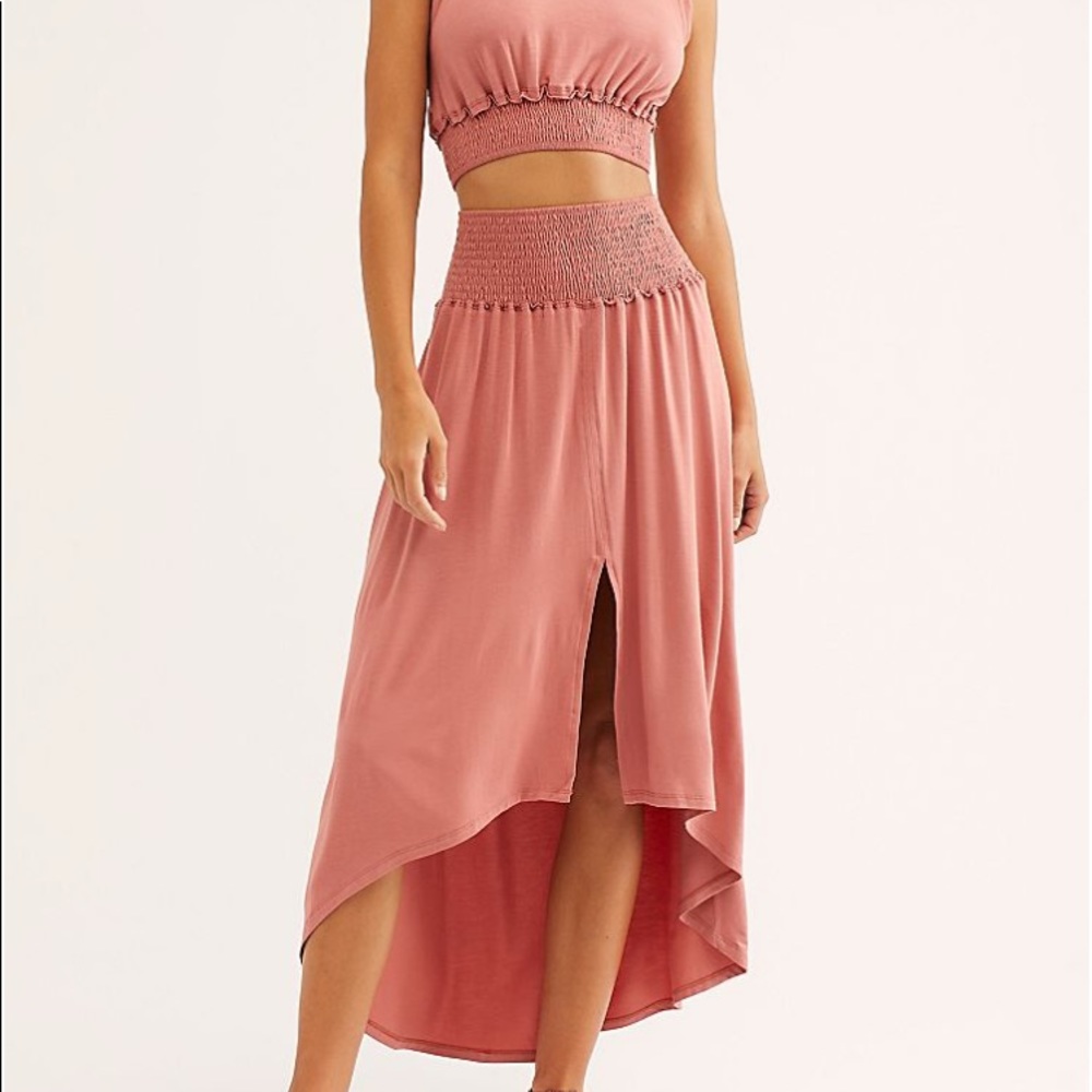 free people cropped top and skirt, great condition